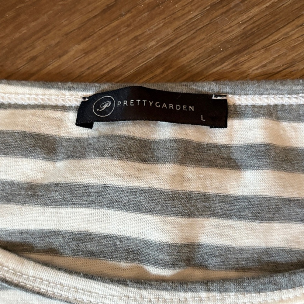 🎉SALE! Casual Striped Gray and White Striped Dress - Picture 7 of 8